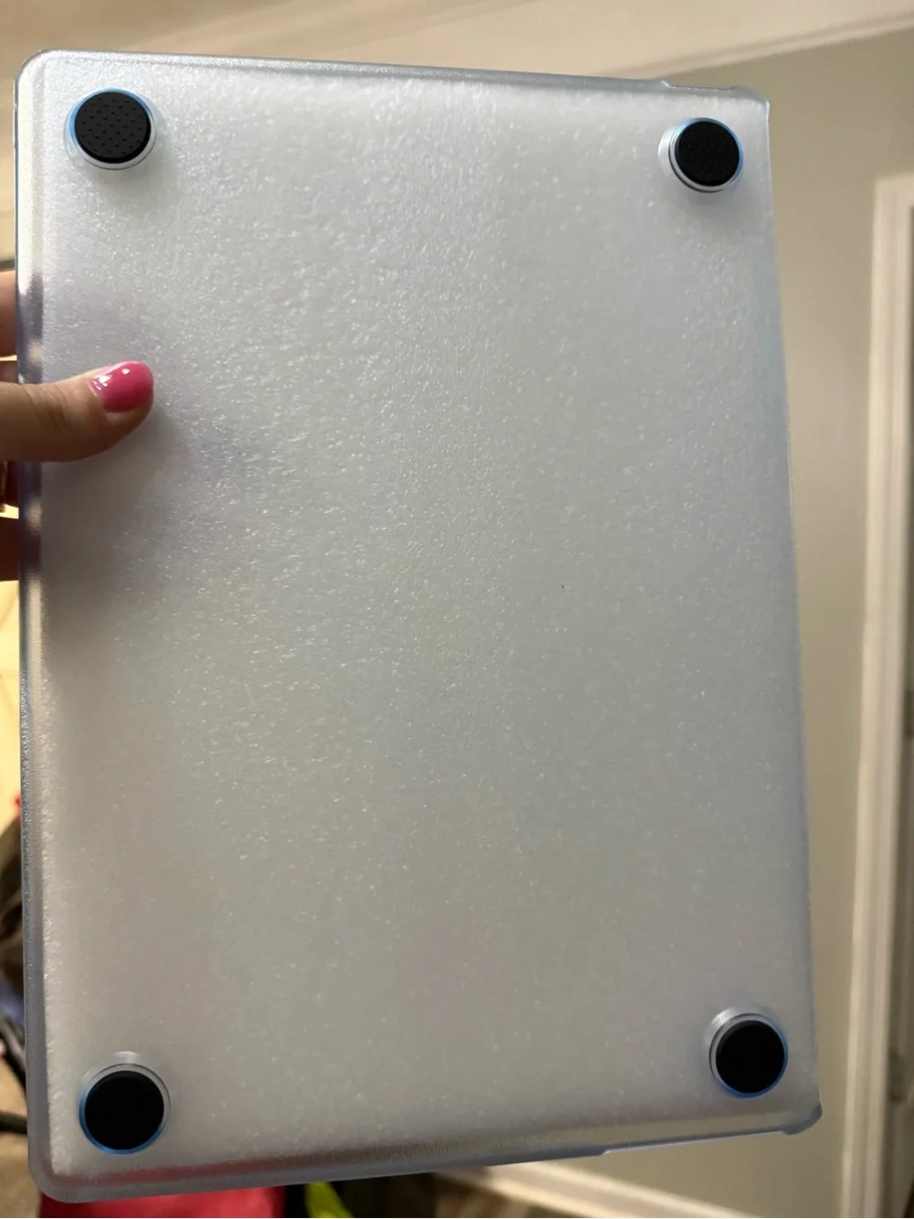 Sky blue Frosted Tablet Sleeve Case - White
